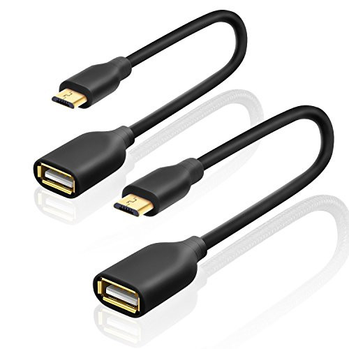 Besgoods 2 Pack 6inch Short Micro USB 2 0 OTG Cable   On The Go Adapter Micro USB to Female USB Adapter Compatible Samsung S7 S6 Edge S4 S3 Sony HTC Android Tablets with OTG Function