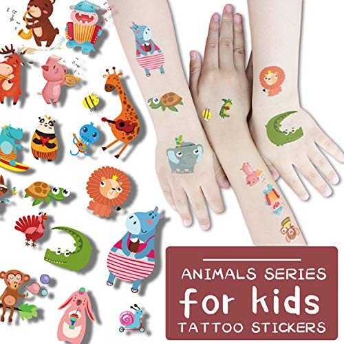 250 PCS Animals Temporary Tattoo  24 Sheets Temporary Tattoos for Kids Waterproof Kids Tattoos Zoo Patterned Tattoo Stickers for Children Girls Birthday Party Favors Supplies