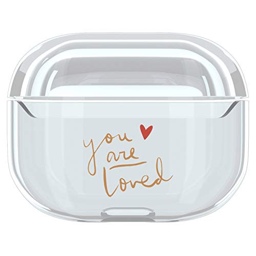 Case Compatible AirPods PRO Case Cover Crystal  Clear  Front LED Visible   Shockproof    Transparent Protective TPU Cover Compatible with Apple AirPods PRO Wireless Charging Case Loved