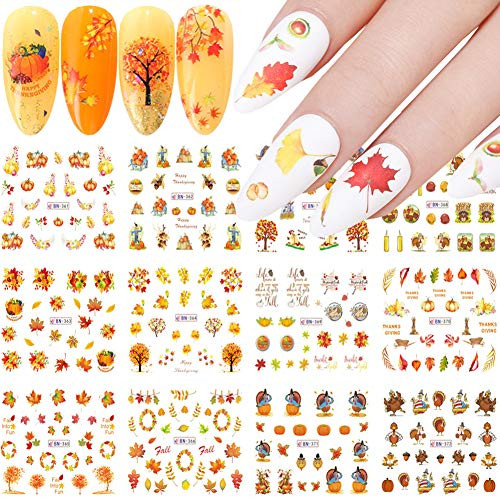 12 Sheets Fall Nail Art Stickers Maple Leaf Nail Decals Thanksgiving Nail Art Accessories Water Transfer Pumpkin Turkey Maple Leaves Nail Art Decals DIY Manicure Design Thanksgiving Decorations 12 Sheets Fall Nail Art Stickers Maple Leaf Nail Decals Thanksgiving Nail Art Accessories Water Transfer Pumpkin Turkey Maple Leaves Nail Art Decals DIY Manicure Design Thanksgiving Decorations