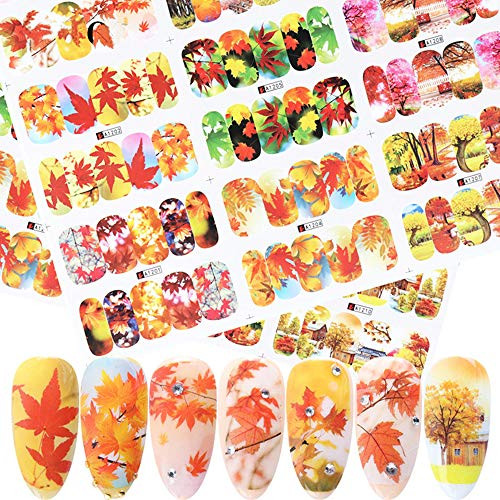 Fall Nail Art Stickers Thanksgiving Nail Decals Accessories Maple Leaves Pumpkin Water Transfer Autumn Nail Stickers for Women Girls Fingernail Toenail Decoration Manicure Tips Tattoos Fall Nail Art Stickers Thanksgiving Nail Decals Accessories Maple Leaves Pumpkin Water Transfer Autumn Nail Stickers for Women Girls Fingernail Toenail Decoration Manicure Tips Tattoos