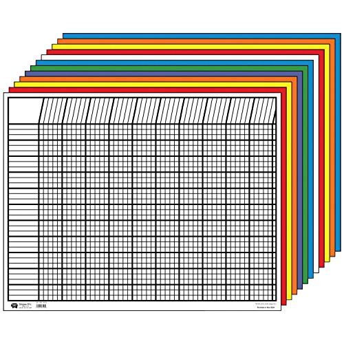 Creative Shapes Etc LLC Creative Shapes Etc Large Horizontal Incentive Chart Set, 28 x 22 Inches, Assorted Color, Set of 12 - SE-367