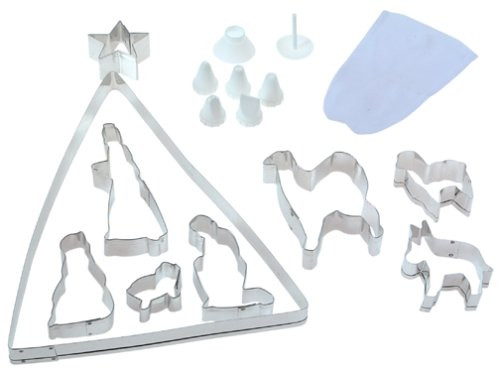 Fox Run 4536 Nativity Scene Cookie Cutter and Icing Bake Set, 21-Piece