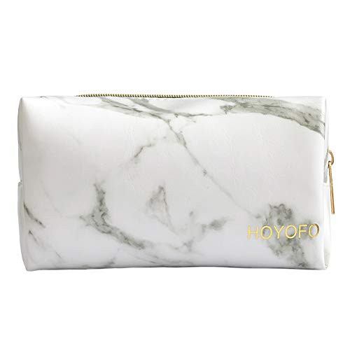 HOYOFO Cosmetic Pouch for Women Travel Makeup Bags Accessories Portable Marble Makeup Brush Organizer Bag Coin Purse  Marble White A HOYOFO Cosmetic Pouch for Women Travel Makeup Bags Accessories Portable Marble Makeup Brush Organizer Bag Coin Purse  Marble White A
