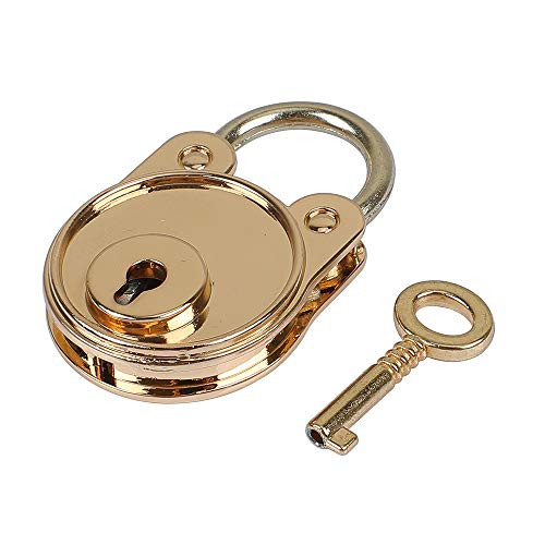 ZIANG 1pcs Vintage Bear Antique Style Mini Archaize Padlocks Key Lock with Key for Handbag Small Luggage Tiny Craft Diary Toy Box  Gold