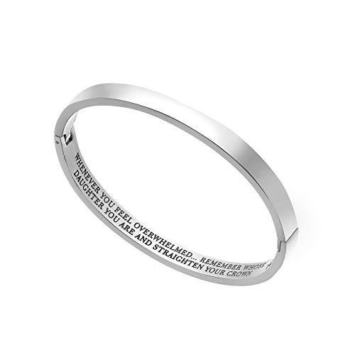 Stainless Steel Jewelry Inspirational Bracelets for Women Girls Personalized Gift Engraved Cuff Bangle for Mom Daughter Teen Girls Gift Daughter Bracelet Bangle Stainless Steel Jewelry Inspirational Bracelets for Women Girls Personalized Gift Engraved Cuff Bangle for Mom Daughter Teen Girls Gift Daughter Bracelet Bangle