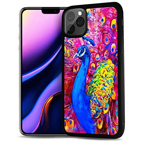 for iPhone 11 Pro Max  Durable Protective Soft Back Case Phone Cover  HOT12571 Peacock Paint