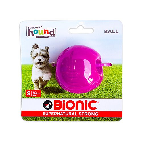 Bionic by Outward Hound Tough Dog Ball  Durable Fetch Toy for Dogs  Small  Purple
