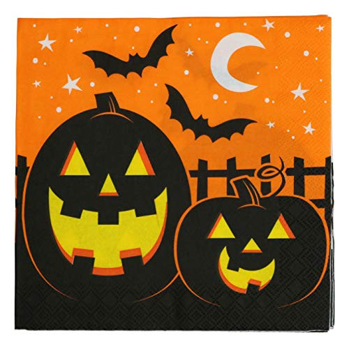 Paper Disposable Party Napkins  Dinner Size  Pumpkin Patch Sillouette  64 Count