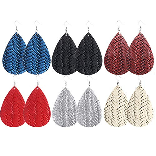 UMTNOR Teardrop Faux Leather Earrings Drop Dangle Lightweight Leather Earrings for Women Girls 6 Pairs L E 6 D UMTNOR Teardrop Faux Leather Earrings Drop Dangle Lightweight Leather Earrings for Women Girls 6 Pairs L E 6 D