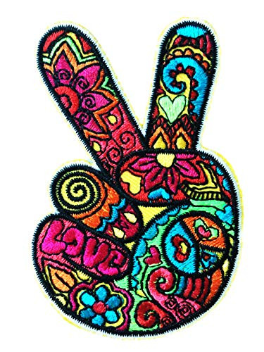 PatchClub Peace and Love Hand Fingers Patch Iron On Sew On