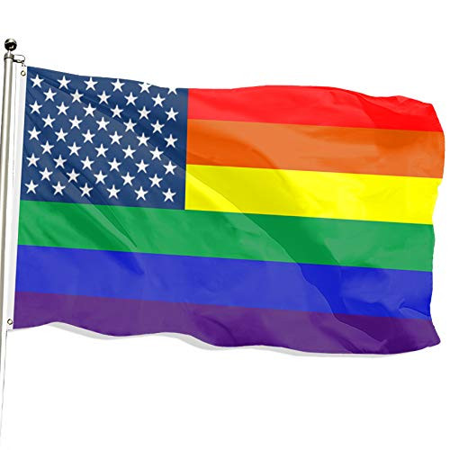 FSFLAG American Rainbow Flag   American Rainbow Pride Flag   Gay Pride Flag 3x5   LGBTQ Flags Decorations with Two Brass Grommets