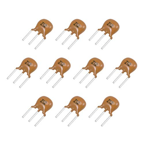 uxcell Ceramic Resonator Crystal Oscillator 12MHz 3 Pin DIP  Yellow 10 Pieces
