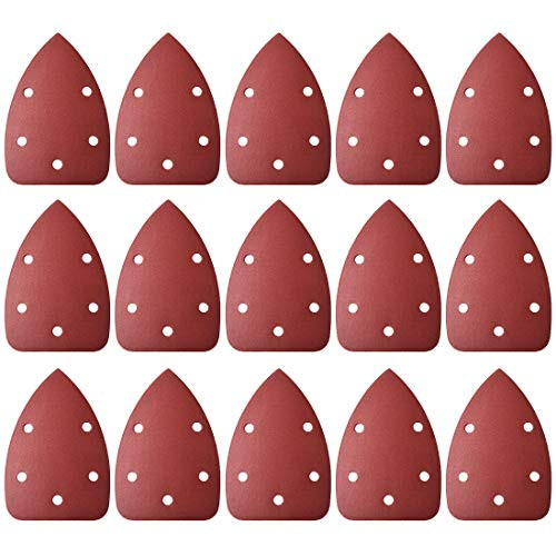 uxcell Detail Sander Sandpaper  Triangular Sanding Paper  Hook and Loop Sanding Pads  Triangle Oscillating Multi Tool  320 Grits 5 Holes  15pcs