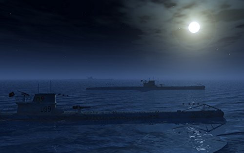 Posterazzi A Wolfpack of German U-Boat Submarines Travelling Across a Calm Atlantic Ocean Poster Print by Moonlight, (18 x 11)
