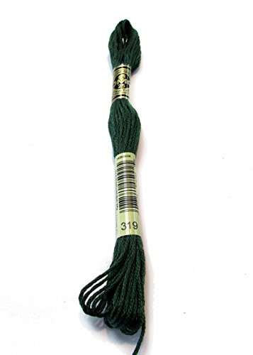 DMC 117 319 Mouline Stranded Cotton Six Strand Embroidery Floss Thread  Dark Pistachio Green  8 7 Yard