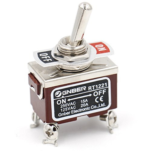 Baomain Toggle Switch DPST ON Off 2 Position 250VAC 15A 125VAC 20A 1 2  mounting Hole Screw Terminal