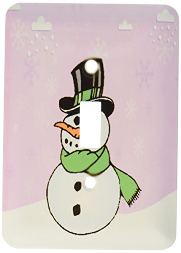 3dRose lsp 60353 1 Snowman With Wintery Light Purple Snow Scene Single Toggle Switch