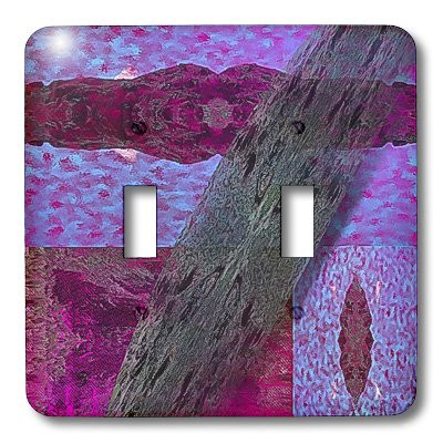 3dRose lsp 54851 2 Surfboard Shape Layered on A Purple and Pink Ocean Wave of Texture Double Toggle Switch