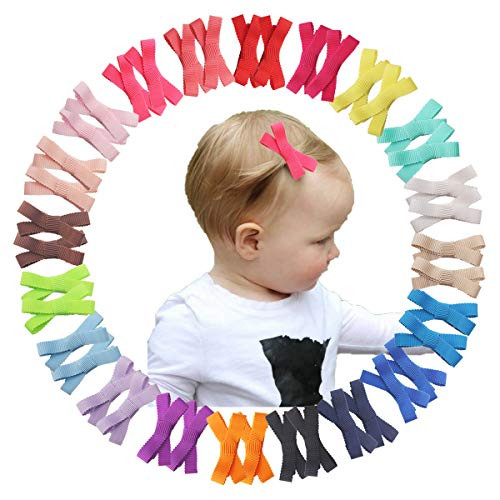 40PCS 2Inch Tiny Hair Bow Clips Mini Grosgrain Ribbon Bow Alligator Clips Fully Lined for Infants Toddlers Kids Children In Pairs 40PCS 2Inch Tiny Hair Bow Clips Mini Grosgrain Ribbon Bow Alligator Clips Fully Lined for Infants Toddlers Kids Children In Pairs