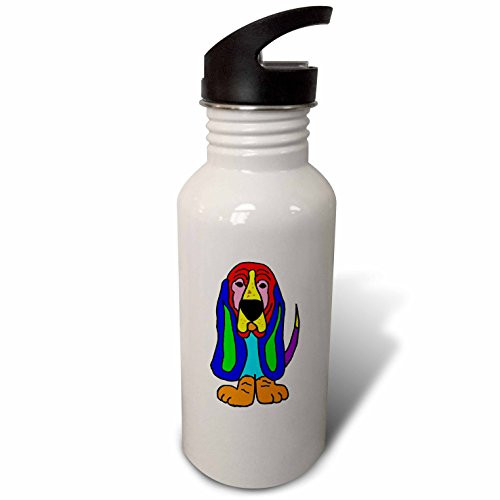 3dRose wb_263730_2 Funny Cute Basset Hound Dog Pop Art Straw Water Bottle 3dRose wb_263730_2 Funny Cute Basset Hound Dog Pop Art Straw Water Bottle