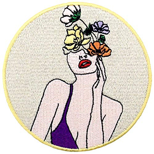 Woman is Beautiful Flowers Patch Embroidered Applique Iron On Sew On Emblem