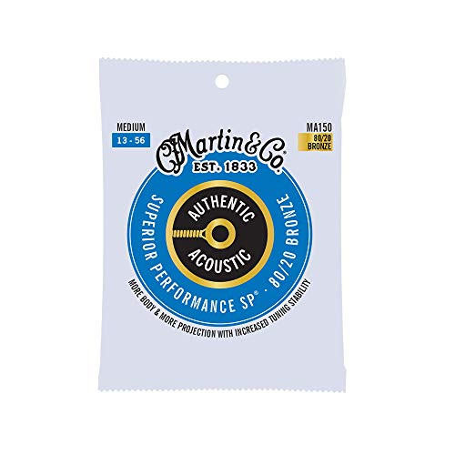 Martin Authentic Acoustic MA150 Medium Gauge Acoustic Guitar Strings  80 20 Bronze