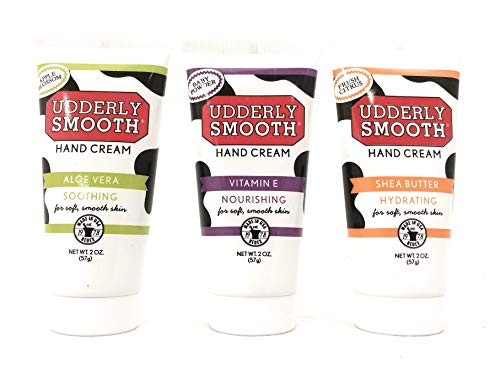 Udderly Smooth Hydrating Hand Cream Variety Pack  1 of each scent   2 oz  Travel Size Lotion   3 Pack