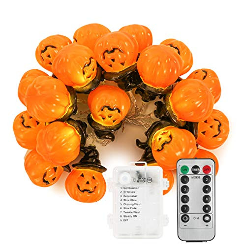 Dibiao Pumpkin String Lights Halloween Pumpkin String Light 2M 20LED Battery Operated String Light with 8 Modes for Home Party Decor Dibiao Pumpkin String Lights Halloween Pumpkin String Light 2M 20LED Battery Operated String Light with 8 Modes for Home Party Decor