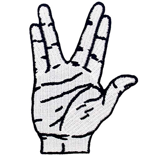 ZEGINs Live Long and Prosper Hand Sign Patch Embroidered Applique Iron On Sew On Emblem