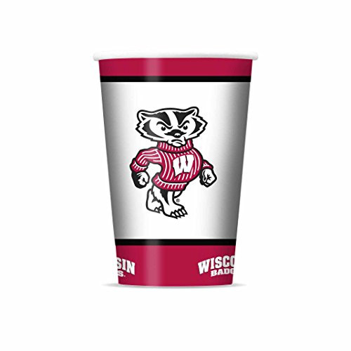 NCAA Wisconsin Badgers Disposable Paper Cups  Pack of 20