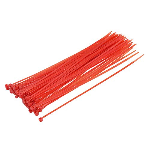 uxcell Cable Zip Ties 250mmx3 6mm Self Locking Nylon Tie Wraps Red 40pcs