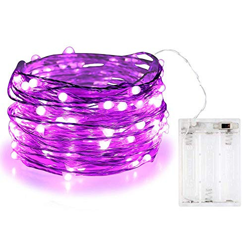 BOLWEO 10ft 3M 30LEDs Battery Powered Christmas Fairy String Lights  Purple Fairy String Lights for Home Bedroom Indoor Outdoor Christmas Tree Party Decoration   Purple