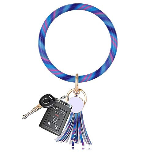 Lateefah Wristlet Keychain Bracelet Keyring Bangle Key Ring Round Key Chain for Women Girls