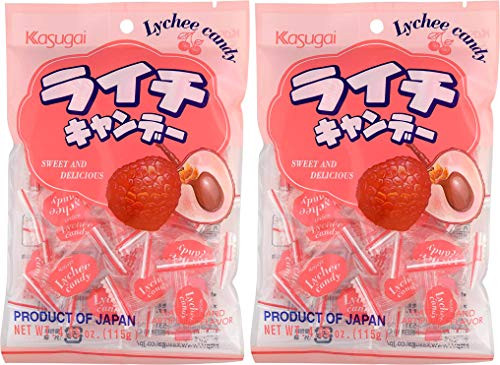 Kasugai Lychee Candy 4 05oz  2 Pack
