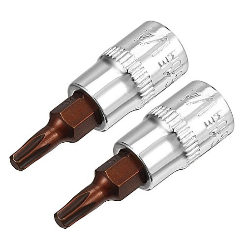 uxcell 2Pcs 1 4 Inch Drive T20 Torx Bit Socket  S2 Steel