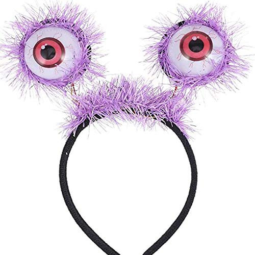 BinaryABC Halloween Costume Headband Halloween Luminous Eyeballs Headband Halloween LED Light up Headband Halloween Party Favors Purple?