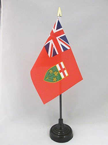 AZ FLAG Ontario Table Flag 4   x 6     Canada   Canadian Region of Ontario Desk Flag 15 x 10 cm   Golden Spear top