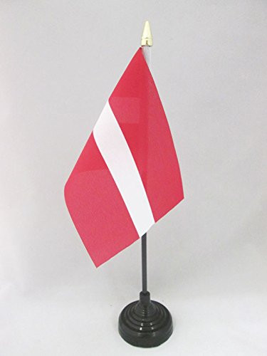 AZ FLAG Latvia Table Flag 4   x 6     Latvian Desk Flag 15 x 10 cm   Golden Spear top