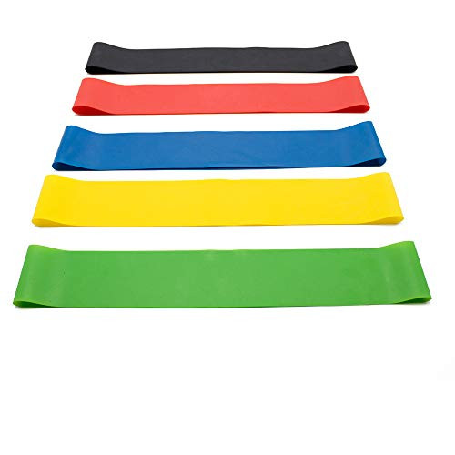 OUKEYI Pull Up Bands   Set of 5   Resistance Bands   Premium Latex Loop Stretch Workout Exercise Band Mobility   Powerlifting Assist Bands for Physical Therapy  Rehab  Stretching  Home Fitness