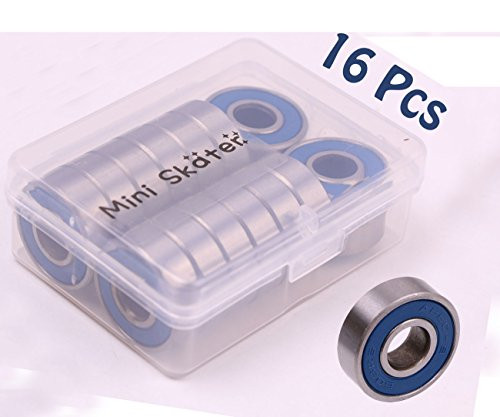 Mini Skater Skateboard Bearing 7x8x22mm ABEC 9 Precision 608 RS Scooter Longborad Bearings  16 Pcs Blue Silvery