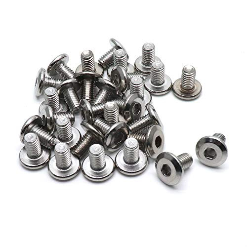 Cyful M6x10mm Stainless Steel Flat Head Hex Socket Cap Bolts Screws Countersunk Connector Fastener Pack of 30