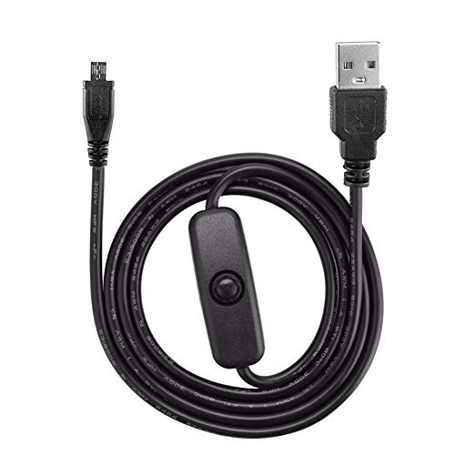 Raspberry Pi USB Cable  Micro USB Power Charging Cable for Raspberry Pi 3 B   Pi 3  Pi 2  Pi 1 B  with ON Off Switch Power Cable  Total Length 44 3  1 2m 3 94feet