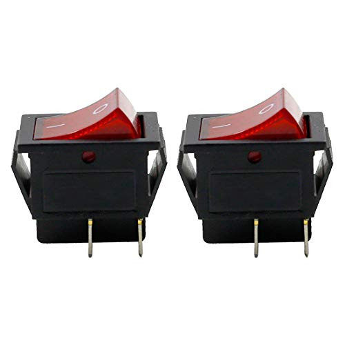 Cyful 2Pcs Boat Rocker Switches with Red LED Light 4Pin 2 Position ON OFF Rocker Power Switch 125V 20A  250V 16A