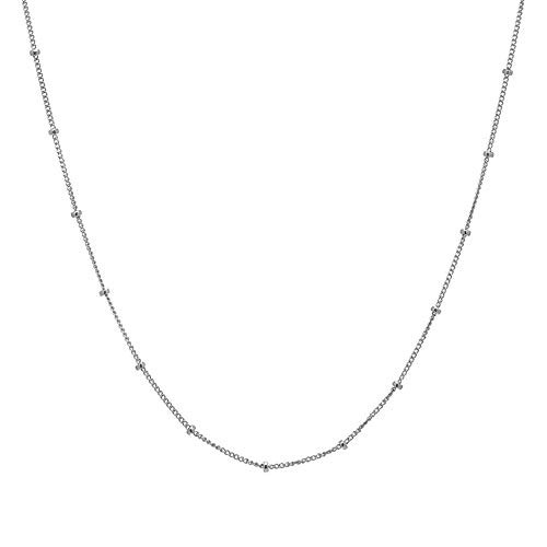 Fremttly Handmade Necklace Simple 14K Gold Plated Silver Plated Delicate Dainty Star and Bead Chain Chokers Necklace Thin Heart Pendant Necklace for Mother s Day Womens C 1 Bead Silver Fremttly Handmade Necklace Simple 14K Gold Plated Silver Plated Delicate Dainty Star and Bead Chain Chokers Necklace Thin Heart Pendant Necklace for Mother s Day Womens C 1 Bead Silver