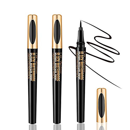 2 PCS Waterproof Liquid Eyeliner Long Lasting Eyeliner Pen Sweatproof and Smudgeproof Slim Eye Liner Professional Eye Makeup Tools