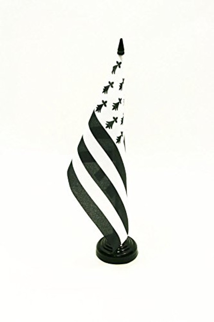 AZ FLAG Brittany Table Flag 5 x 8 French Region of Bretagne Desk Flag 21 x 14 cm Black Plastic Stick and Base AZ FLAG Brittany Table Flag 5 x 8 French Region of Bretagne Desk Flag 21 x 14 cm Black Plastic Stick and Base