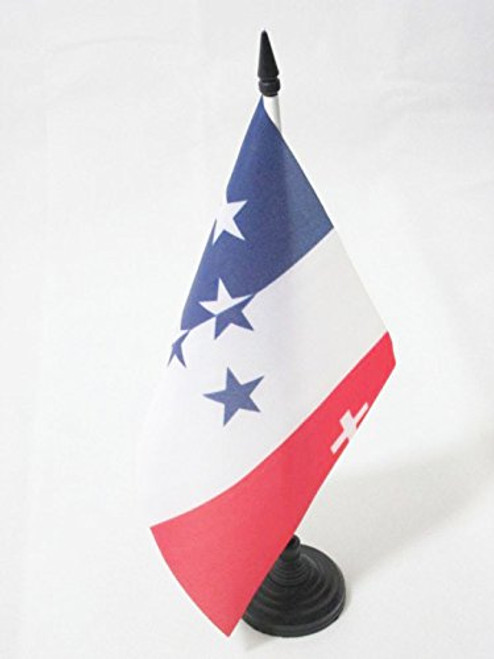 AZ FLAG Romandy Movement Table Flag 5   x 8     Romandy Desk Flag 21 x 14 cm   Black Plastic Stick and Base