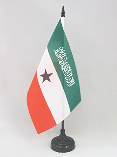AZ FLAG Somaliland Table Flag 5   x 8     Somaliland Desk Flag 21 x 14 cm   Black Plastic Stick and Base