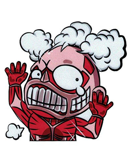 Funtaku   Attack on Titan Funny Hitting Glass Vinyl Decal Sticker for Car Window Computer  4 7  x 4 6 Funtaku   Attack on Titan Funny Hitting Glass Vinyl Decal Sticker for Car Window Computer  4 7  x 4 6